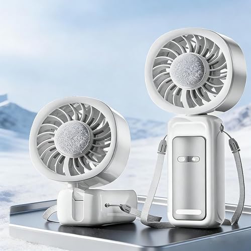 Ventilador Personal Portátil, Recargable y Ajustable con Pantalla LED para Escritorio y Camping 4