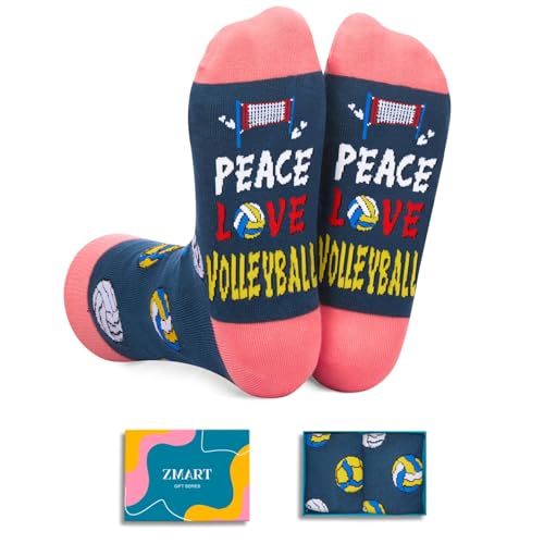 Zmart - Zmart Volleyball Gifts for Women Men - Volleyball Gifts for Teen Girls, Sports Socks, Stocking Stuffers