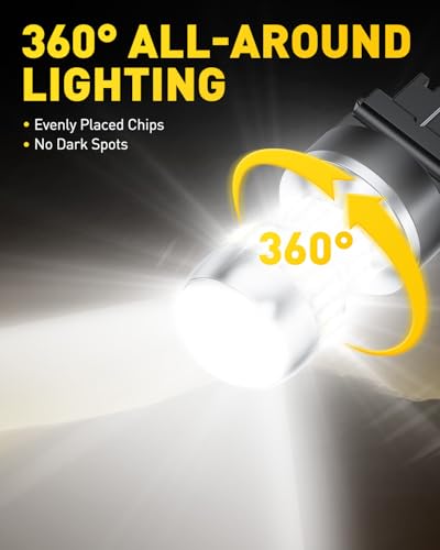 Image of AUXITO 3157 LED Bulb White Reverse Lights, Super Bright 3156 3056 3057 4157 3047 4057 3457 4114 LED Bulb with Projector for Backup Reverse DRL Signal Parking Brake Tail Lights, Pack of 2