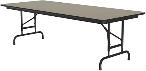 Miniatura 169 de Correll - Mesa plegable de altura ajustable y resistente, parte superior laminada de alta presión, fabricada en Estados Unidos, delantal de acero