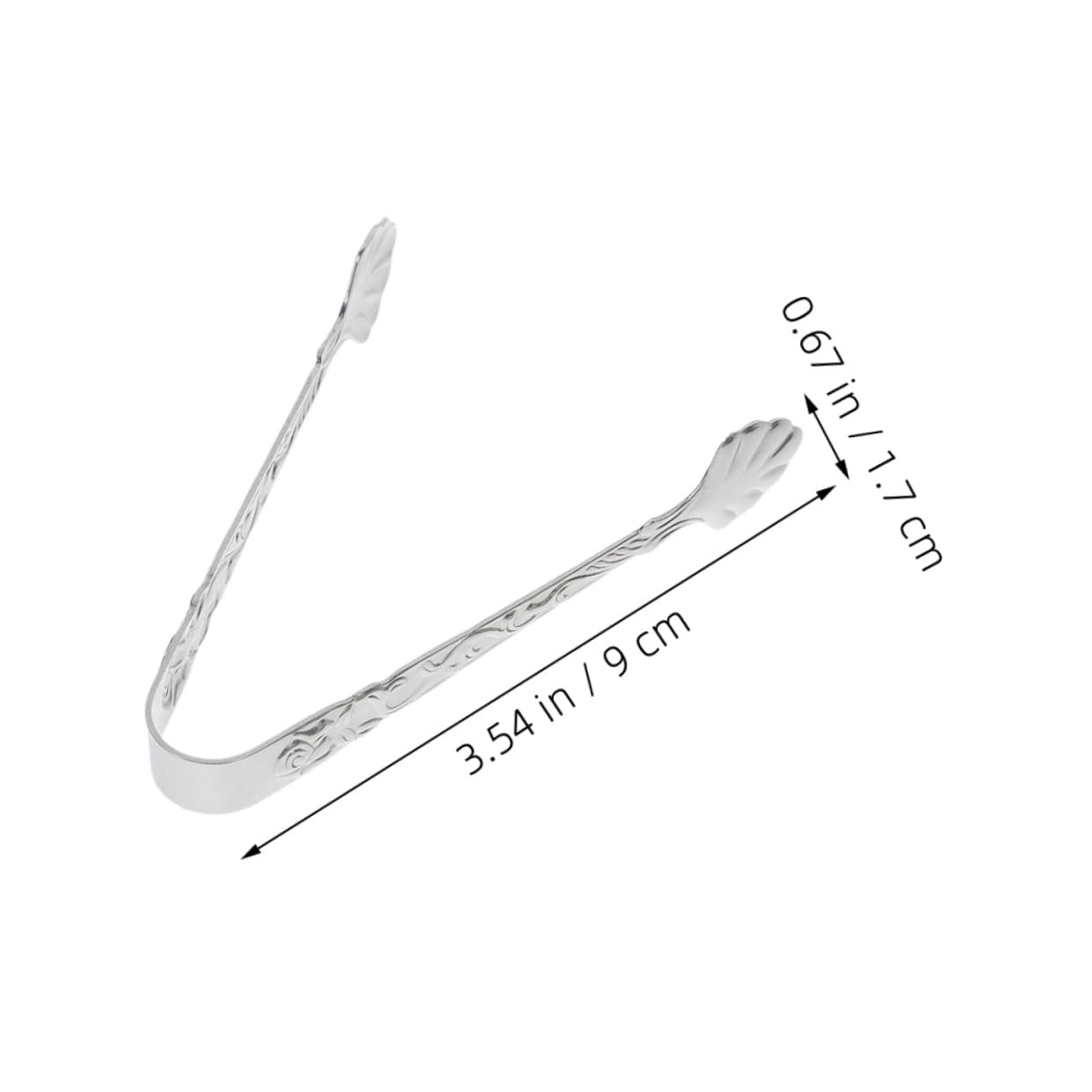 Garneck Stylish Rose Embossed Mini Tongs 3-piece Stainless Steel Food Tongs for Buffet Coffee and Tea Serving