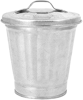 Toddmomy Mini Desktop Trash Can with Lid Tiny Garbage Can Metal Rubbish Bin for Home Office Countertop