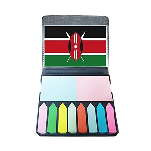 Marque-page drapeau Kenya autocollant repositionnable avec boîtier de rangement