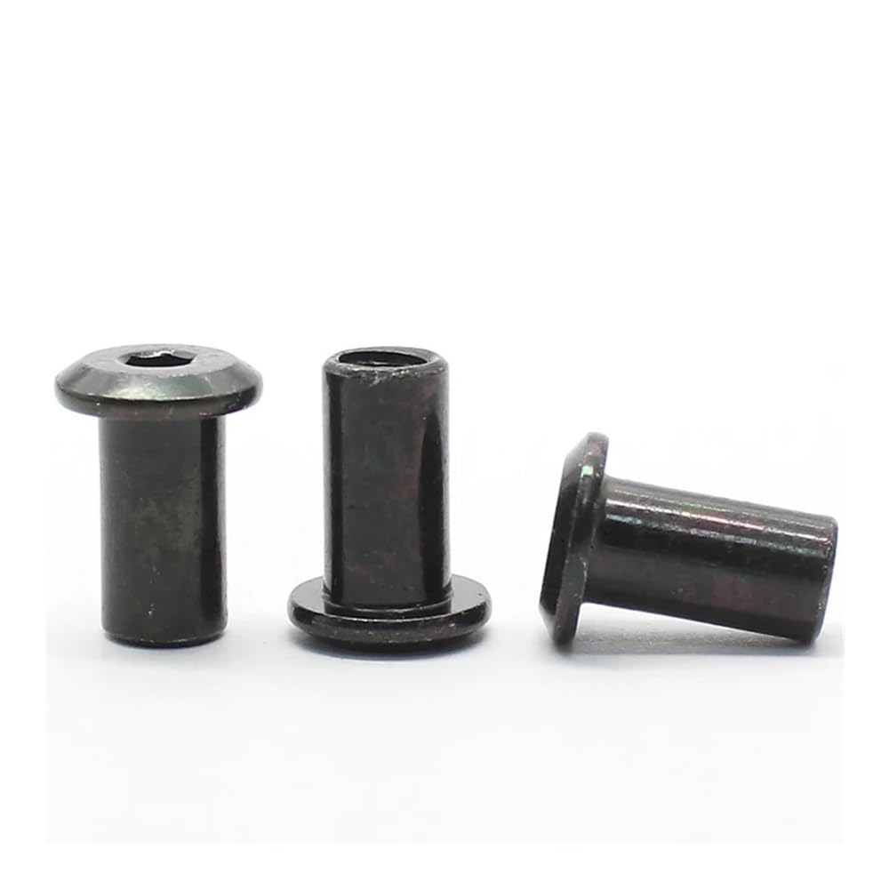 10pcs/lot M3 M4 M5 M6 M8 Black Zinc Plated Large Flat Hex Hex Socket Head Rivet Connector Insert Joint Sleeve Cap Butt Nut Metal Screws (Size : M6x35mm (10pcs))