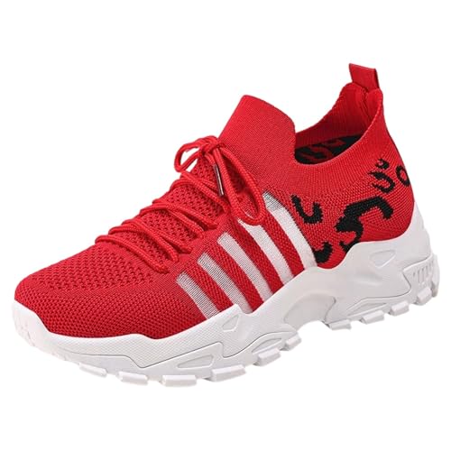 Zapatillas Deportivas de Mujer para Uso Casual con diseño de Tanga para Mayor Comodidad y Estilo, Primavera y Verano, Ideales para Combinar con Jeans. (Red, 38)