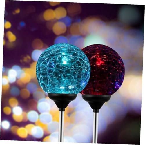 Lampe de Jardin Solaire Boule en Verre Résistant aux Intempéries