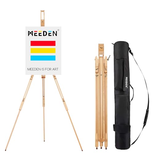 MEEDEN Chevalet de peinture en Bois de Hêtre- Chevalet de Trépied Réglable et Portable - Parfait pour les Peintres, les étudiants et les Artistes...