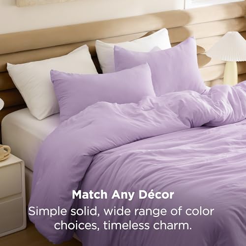 Image of Bedsure Queen Comforter Set, Lavendar Soft Prewashed Bedding for All Seasons, 3 Pieces GentleSoft Bed Set, 1 Lightweight Comforter (90 inchx90 inch) and 2 Pillowcases (20 inchx26 inch)