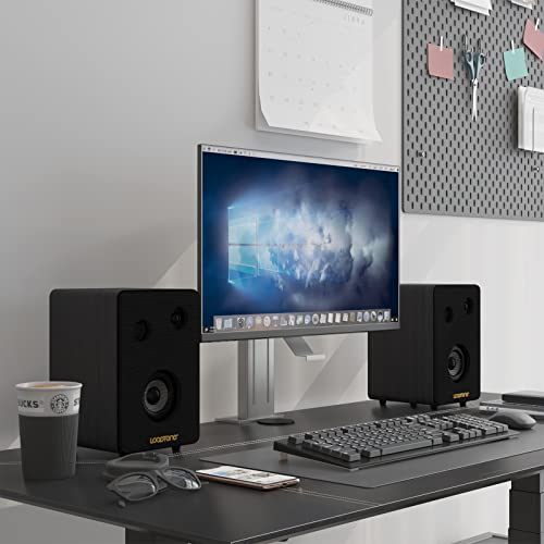 Looptone Powered Bookshelf Speakers - 2.0 Stereo Active Near Field Studio Monitors - Record Player Speaker With Usb Sd/Mmc- Wooden Bluetooth Speakers - 70 Watts Rms (Black) #TOP1
