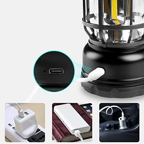 Camping Lantern Rechargeable, Kaishengyuan Camping Lamps Battery Operated with Rotating Dimmers,Vintage LED Portable Waterproof Hanging Tent Light,Vintage Camping Light for Hiking,Fishing, Power Cuts