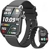 TRAUSI Smart Watch for Men, 1.83" HD Smartwatch with Heart Rate, Sleep Monitor, IP67 Waterproof, Bluetooth Call, Music Control Watch for iPhone/Android Black