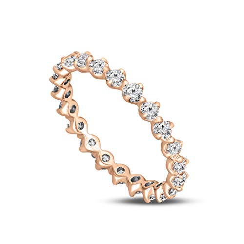 Friendly Diamonds 3/4 Carat | 14K Rose Gold | Igi Certified Lab Grown Diamond Eternity Ring | Brilliant-Cut Round Shape | Fg-Vs Quality #TOP19