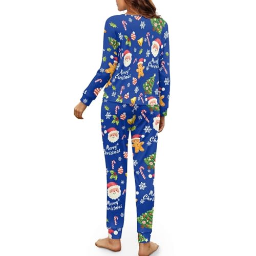 Image of Women's Pajamas Set Soft 2 Piece Loungewear Long Sleeve Pj Set Matching Sleepwear with Pockets for Women Plus Size
