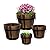 Adnee 4 Pack Wooden Whiskey Barrel Planters - 4 Sizes Wooden Bucket Barrel Garden Planters Set - Rustic Flower Planters Pots Container for Indoor Outdoor Garden Home Plants(4.7",6.1",7.1",9")