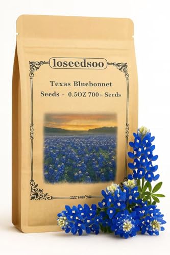 Texas Bluebonnet Seeds by LOSEEDSOO – 0.5oz Pack with 700+ Seeds – Eas