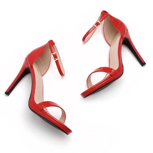 Image of Shoe Land Women's High Heels - Open Toe Stiletto Heels with Adjustable Ankle Strap | Dressy Sexy Strappy Heeled Sandals for Wedding, Prom, Party & Evening Wear