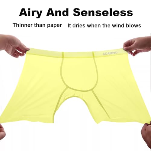 Gogobear Men's Cool Ice Silk Boxer Briefs Sexy Athletic Stretch Elastic Traceless Quick-drying See-through Underwear Trunk4