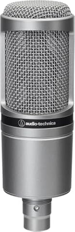 Audio-Technica AT2020 Kardioidalny mikrofon pojemnościowy (złącze XLR) do emisji głosu, podcastingu, transmisji strumieniowych i nagrywania - metaliczny