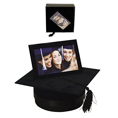 Black Suede Graduation Hat/Box style 10cm x 15cm Frame