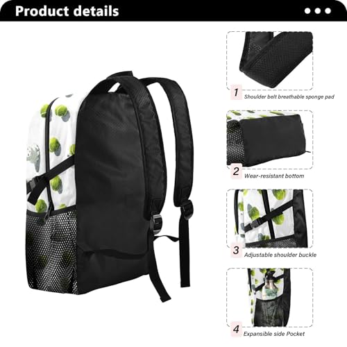 AIXIWAWA Lightweight Hiking Backpacks Tennis and Cat Print, Foldable Waterproof Daypack for Commute Travel4