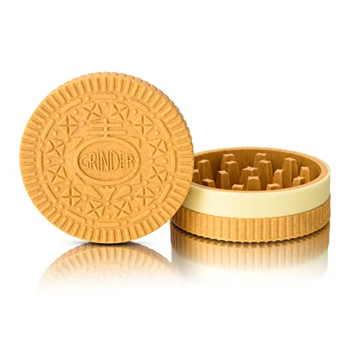 Herb Grinder, 2.2 Inch Stronger Grip Biscuits Shape Design - single