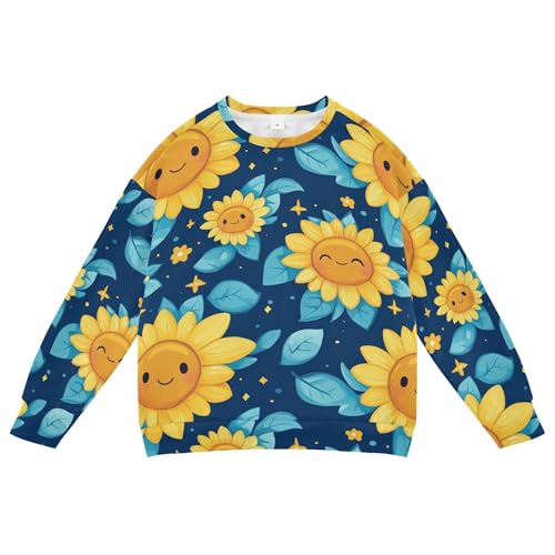 JUNZAN Cartoon Cute Sunflowers Little Girls Sweatshirts Hoodies Fleece Sweatshirt With Hoodie Athletic 4T