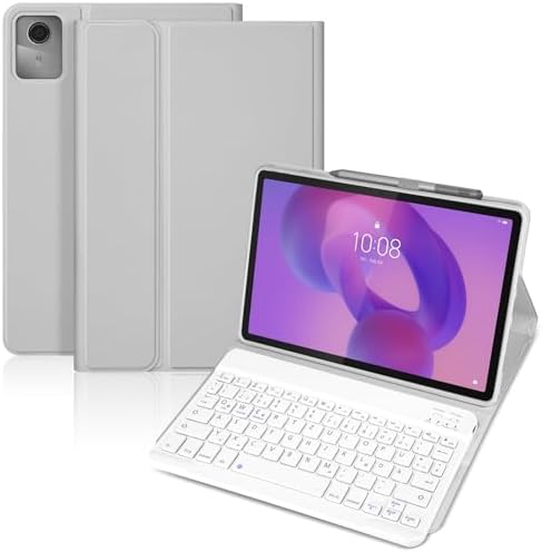 KTOITION Hülle mit Tastatur für Lenovo Idea Tab 11" 2025 TB-336FU/TB-336ZU | Tastaturs Hülle für Lenovo Idea 11 Tablet (QWERTZ), Schutzhülle mit Pen Halter Wireless Abnehmbare Blue