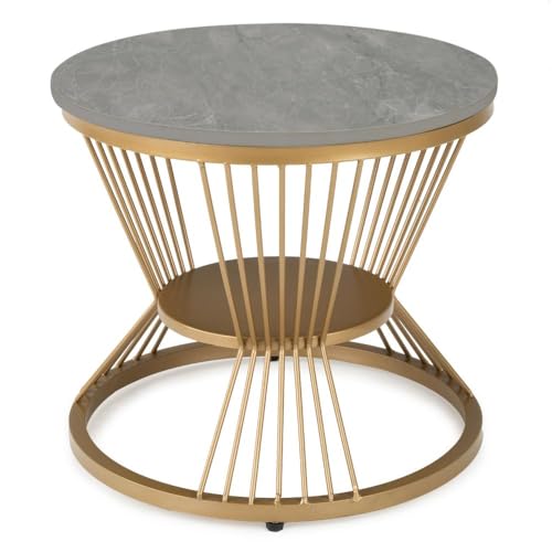 Image of Wakefit Mocha Coffee Table I Marble Finish I Vitrified Tile Top I Omani Grey
