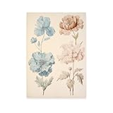 Nacnic Las flores 5 Lamina. En Impresiones de guardería horizontal. Estampados decorativos estéticos para su sala de estar, hogar Tamaños A4