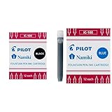PILOT Namiki IC100 Fountain Pen Ink Cartridges, Black & Blue Inks, 24-Pack (69101/69100)