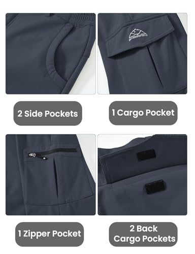 TBMPOY Calça masculina impermeável softshell snowboard para caminhadas ao ar livre forrada com lã re