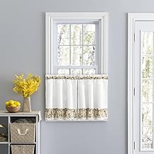 Ellis Curtain Kitchen Collection Cherries 58 by 36-Inch Ruffled Tailored Tier Curtains, Natural