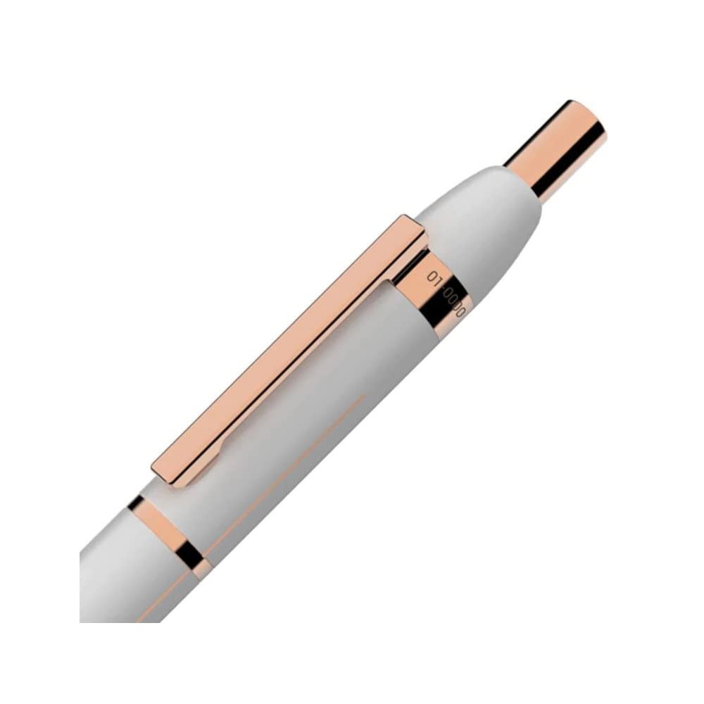 Otto Hutt design 03 Druckbleistift 002-18799 – Bleistift aus Messing Vollmaterial in der Farbe Weiß – Mit 0,7-Millimeter-Minen und Radiergummi