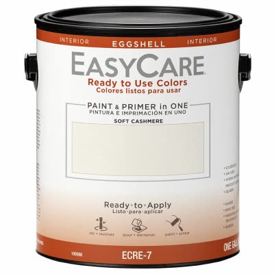 EasyCare ECRE-7 Ready To Use Interior Paint & Primer, Eggshell Acrylic Latex, Soft Cashmere, 1 Gallon - Quantity 1