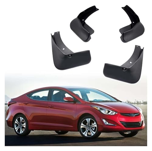 Garde-boue pour Hyundai Elantra 2011-2016 : bavettes avant et arrière noires en lot de 4 pièces