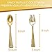 Disposable Plastic Gold Serving Utensils - Set of 5, 9 Inch Serving Spoons and 5, 9 Inch Serving forks Silverware - Perfect For weddings or elegant Parties by Upper Midland Products