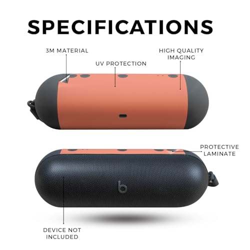 Image of Speaker Skin Compatible with Beats Pill (2024) - Solid Salmon - Premium 3M Vinyl Protective Wrap Decal Cover - Easy to Apply | Crafted in The USA by MightySkins