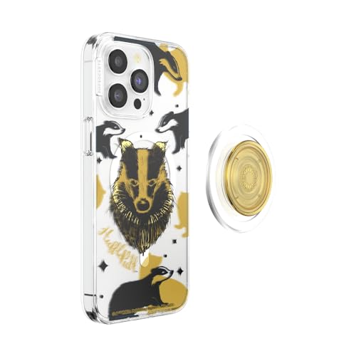 Image of PopSockets iPhone 15 Pro Max Phone Case with MagSafe, Wireless Charging Compatible, Harry Potter - Hufflepuff