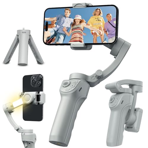 NXQAPUO 4 en 1 Estabilizador para Celular, Estabilizador Gimbal 3 Ejes,con Seguimiento De IA,360°Rotación con Mando Inalámbrico,Adecuado para Vlog...