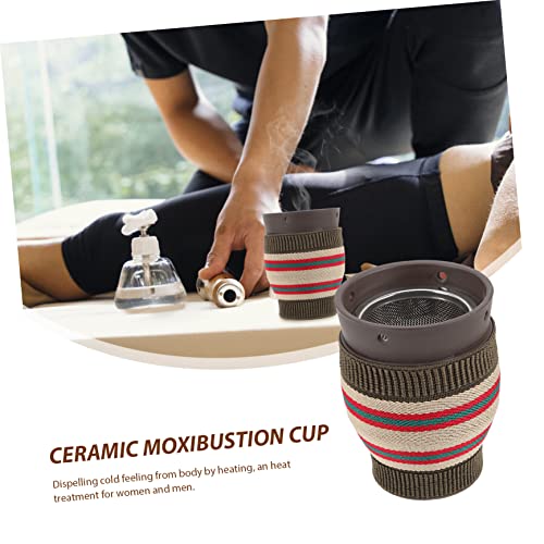 Juego de 1 set Tanque de Moxibustión de Cerámica para Uso en Casa con Aislamiento Térmico Ergonómico para Terapia Corporal y Masajes, Accesorio Adecuado para Personas Mayores miniatura 3