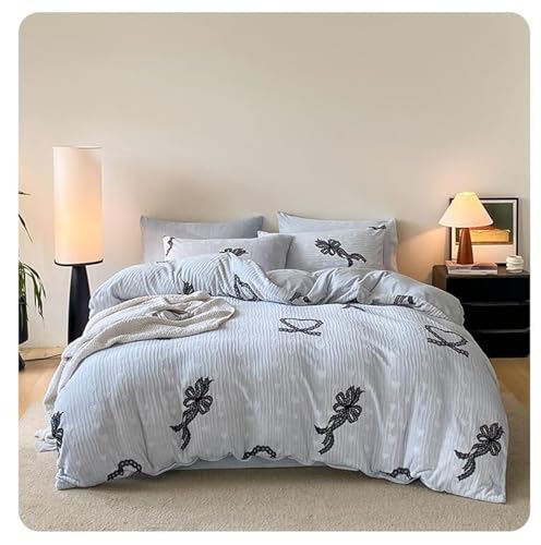 Parure de lit housse de couette velours cocon bleu