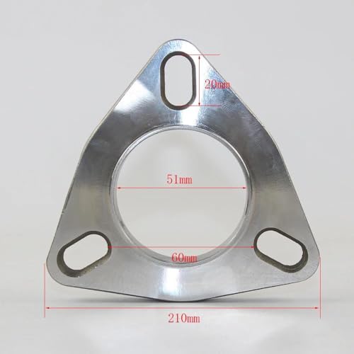 Brida de escape de coche en acero inoxidable 304 universal de 51mm 4