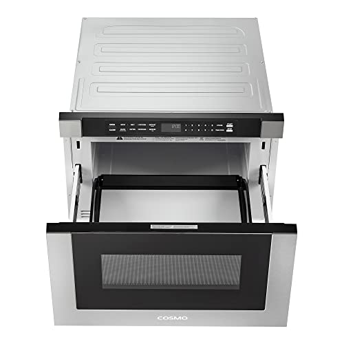 Image of 24 in. Haven Coll 1.2 cu. ft. Built-in Microwave Drawer, Stainless Steel | Cosmo COS-12MWDSS-NH Touch Controls, 11 Power Levels, 1000W, Child Lock Function, Defrost Functions, Automatic Presets