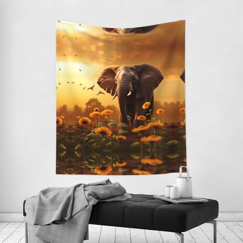 Tapisserie murale éléphant pour cacher un mur abîmé facilement