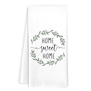 House Warming Gifts Home Sweet Home Kitchen Towels, Gifts for New Homeowners Decorative Hand Tea Towels for Bathroom, Best Housewarming Gift Dish Towel Dishcloth, 16×24 Inch