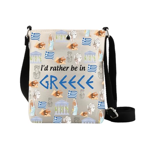 Greece Crossbody Bag Greece Trip Gift Greek Travel Vacation Gift I'd Rather Be in Greece Crossbody Bag Greek Lover Gift