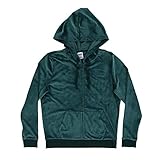 Victoria's Secret Pink Hoodie Full Zip Velour Sweatshirt (X-Small, Green)