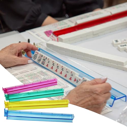 Set de 4 Racks y Pushers para Mahjong Acrílico Multicolor miniatura 2