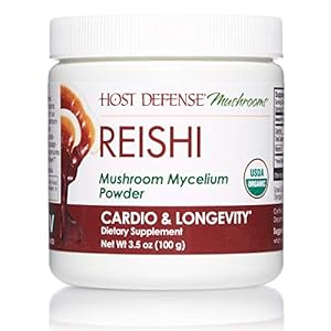 Host Defense, Reishi Mushroom Mycelium Powder, Supports Energy, Heart Health and Stress Response, Mushroom Supplement…