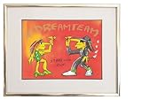 Motivgröße: 42x56 cm Kunstverlag Christoph Falk Dreamteam-Stark wie Zwei (orange) - UDO Lindenberg Bild - handsignierte Auflage original Grafik im silberfarbenem Rahmen hinter Museumsglas. Likörell. Siebdruck.